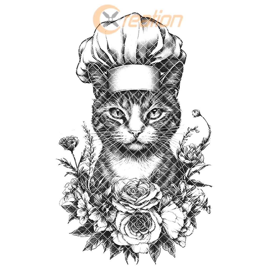 Cat Chef Charcuterie Board Engraving | PNG Download