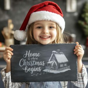 Gravure de Plateau à Fromage de Noël, Citation Familiale | Décoration de Cuisine #022