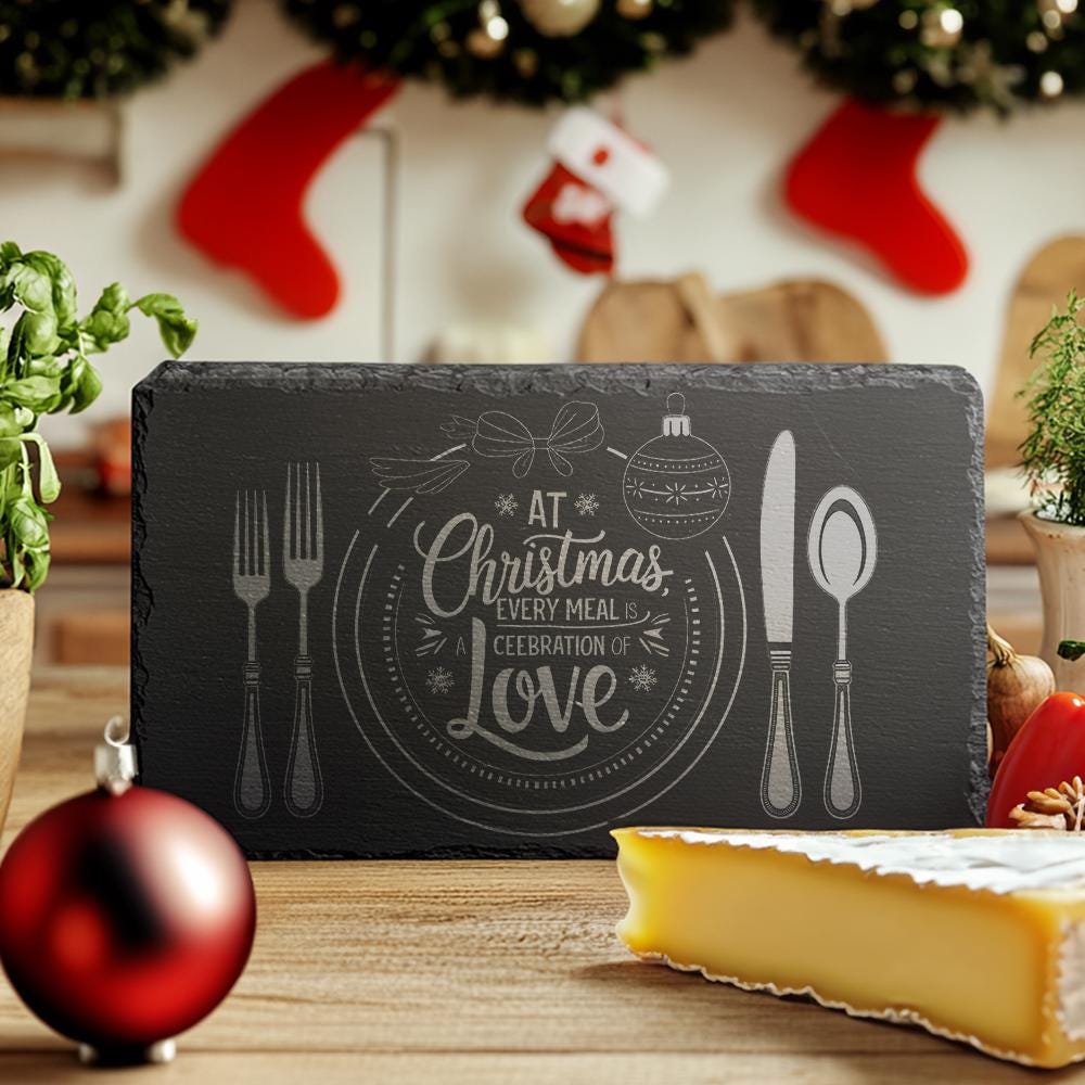 Christmas Cheese Board Engraving, Family Quote | Kitchen