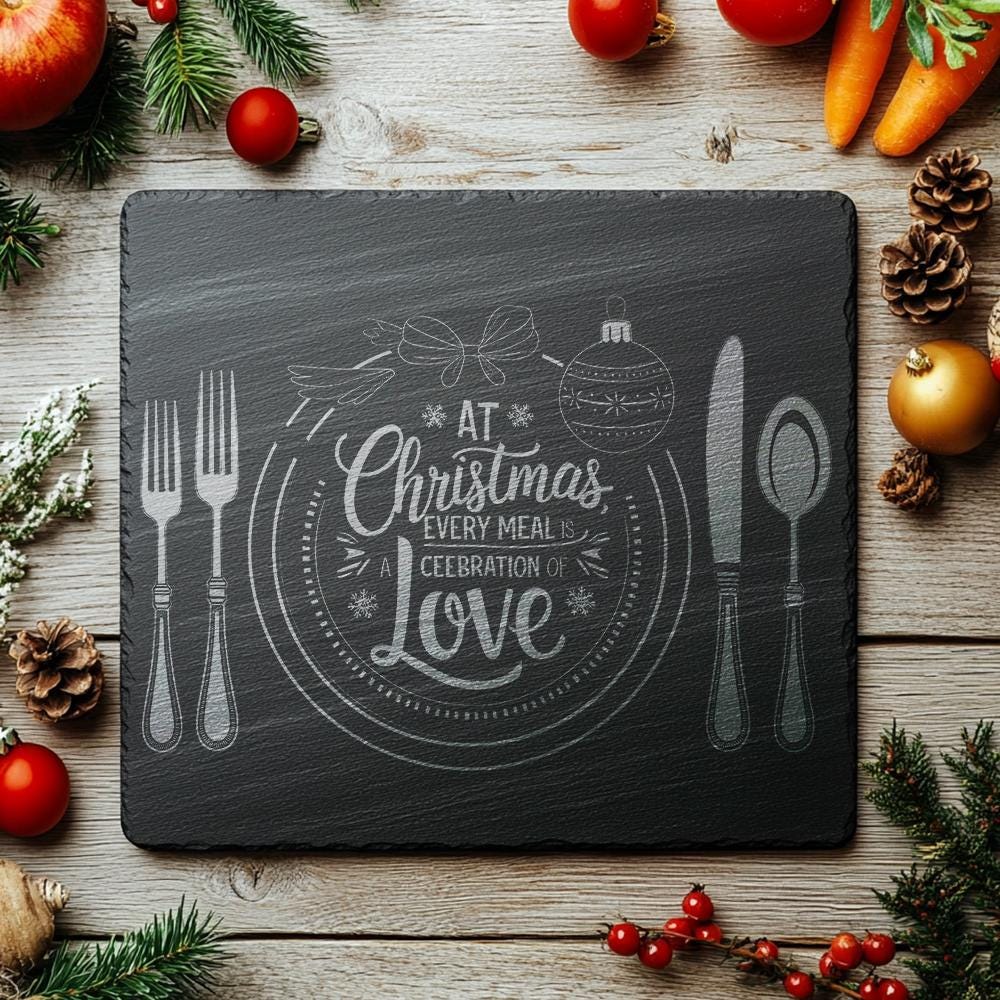 Christmas Cheese Board Engraving, Family Quote | Kitchen
