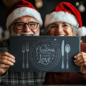 Christmas Cheese Board Engraving, Family Quote | Kitchen