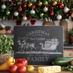 Fichier de gravure pour plateau de fromage de Noël, citation pour famille | Décoration de cuisine n° 002