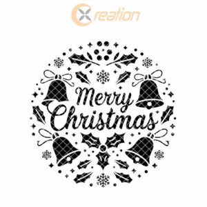 Christmas Round Sign Engraving, Merry Christmas | SVG