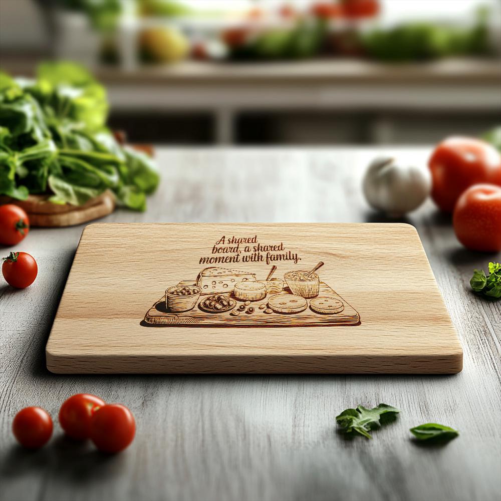 Family Mealtime Charcuterie Board Engraving | PNG Download