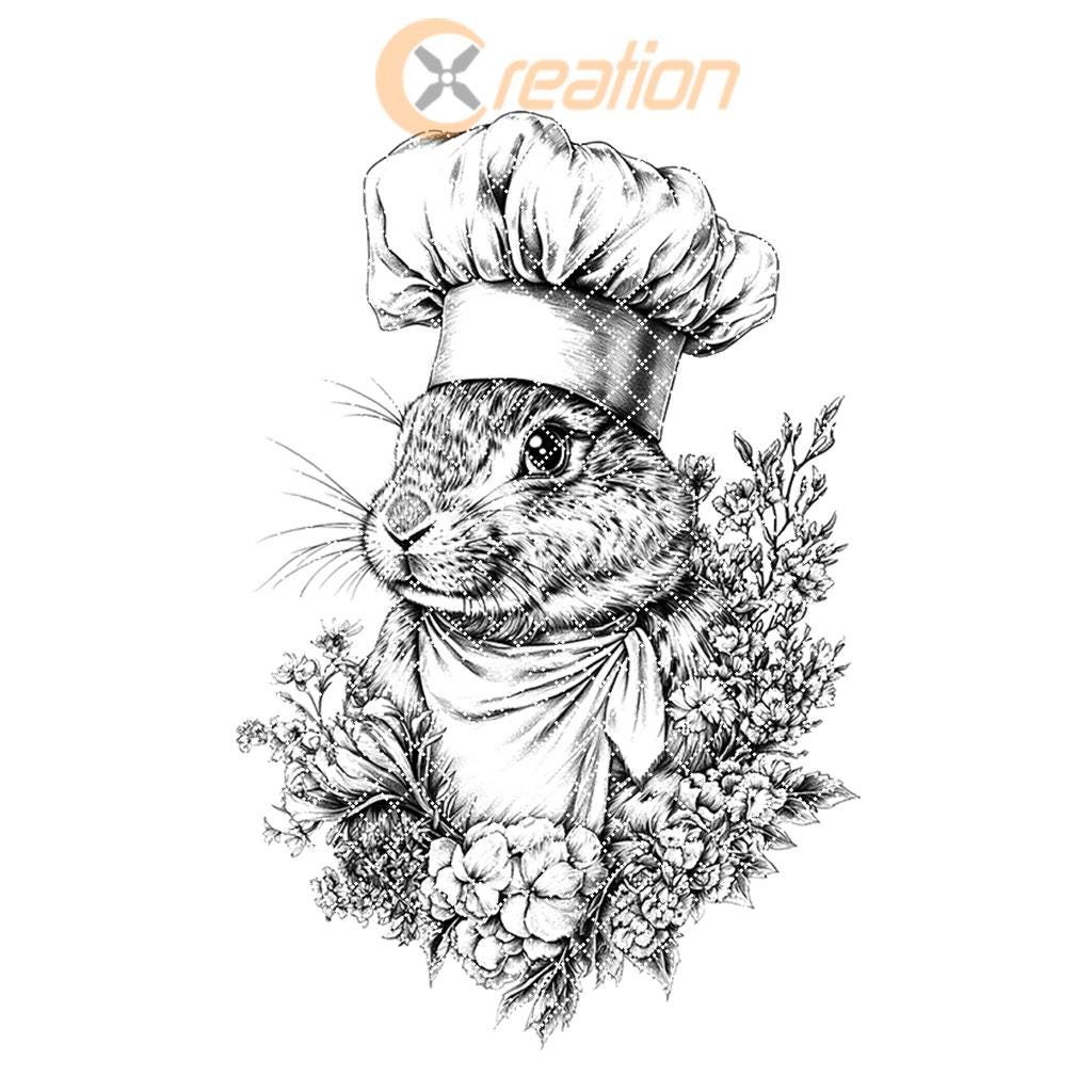 Rabbit Chef Charcuterie Board Engraving File | PNG