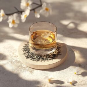 Reindeer Flower 3D Illusion Wood Coaster Engraving |
