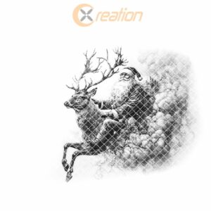 Santa on Reindeer Charcuterie Board Engraving - Kitchen