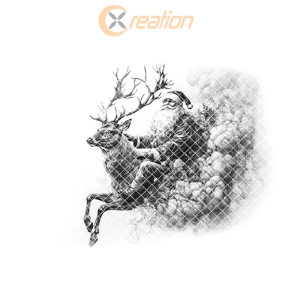 Santa on Reindeer Charcuterie Board Engraving - Kitchen