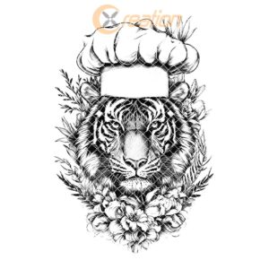 Tiger Chef 3D Illusion Charcuterie Board Engraving |