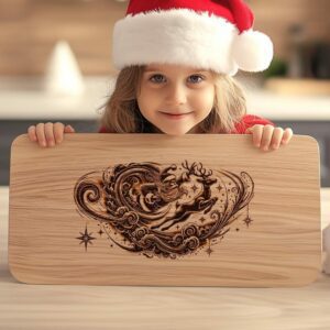 Christmas Charcuterie Board File | Santa Flying Laser