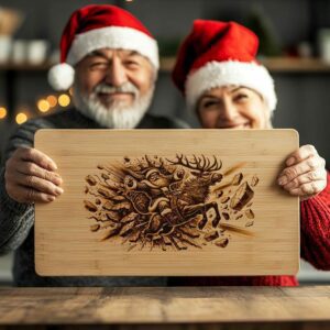 Christmas Charcuterie Board File | Santa on Reindeer