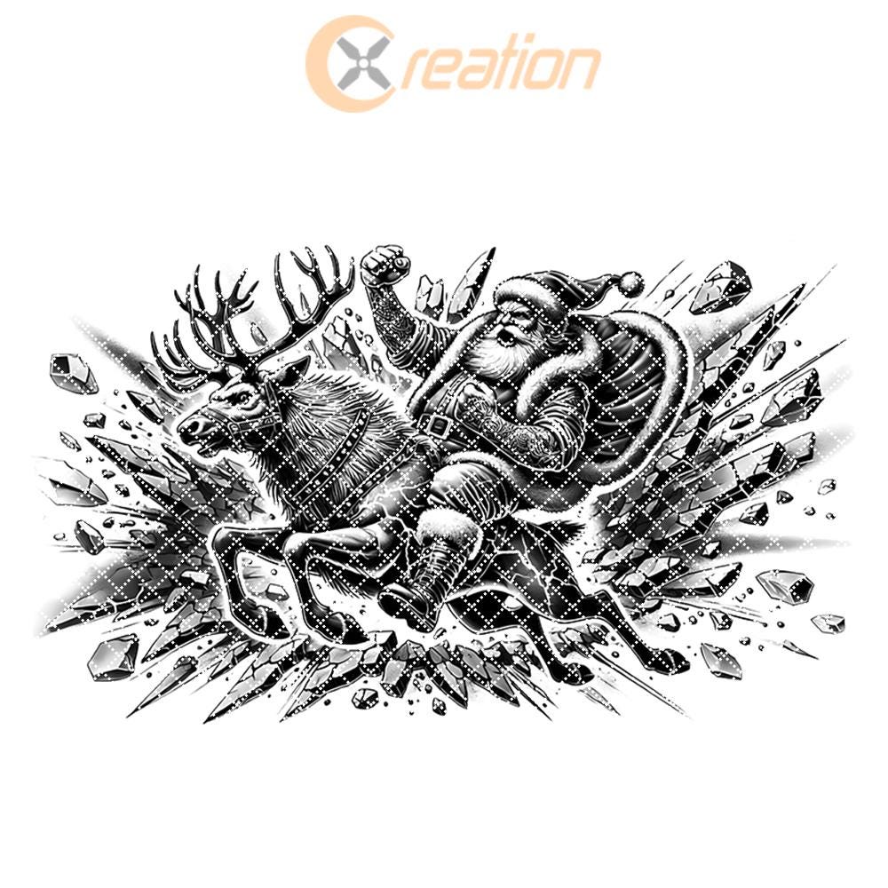 Christmas Charcuterie Board File | Santa on Reindeer