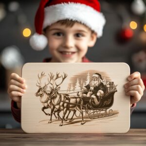 Christmas Santa on Sleigh File | Charcuterie Board