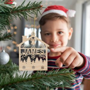 Personalized Christmas Ornament SVG | House Shape #003