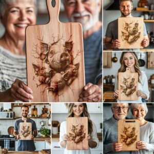 6 Charcuterie Board Laser Files: Animal 3D Illusion