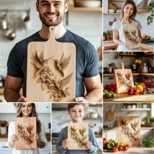 6 Charcuterie Board Laser Files: Animal 3D Illusion