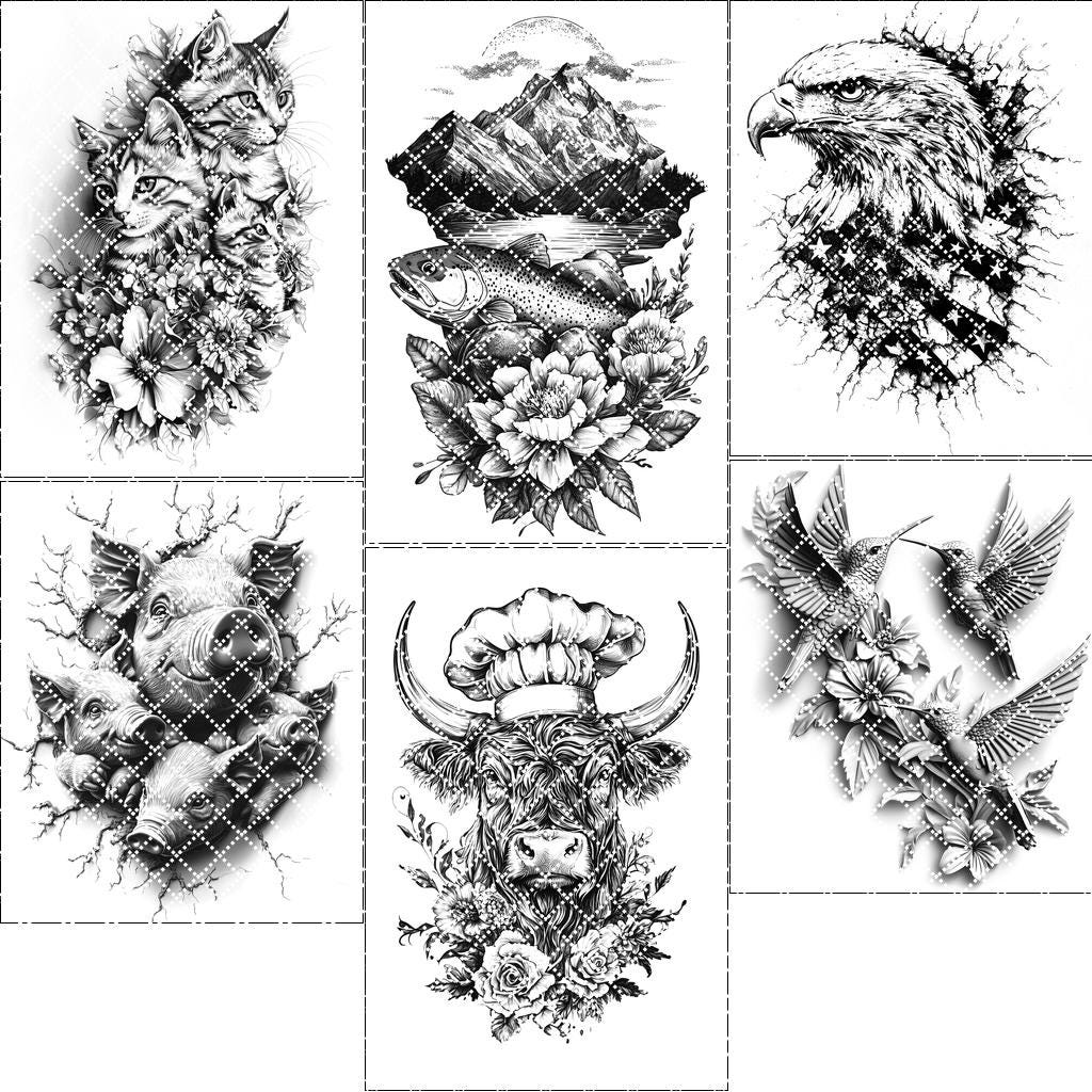 6 Charcuterie Board Laser Files: Animal 3D Illusion