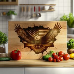 American Eagle 3D Illusion Charcuterie Board Engraving File