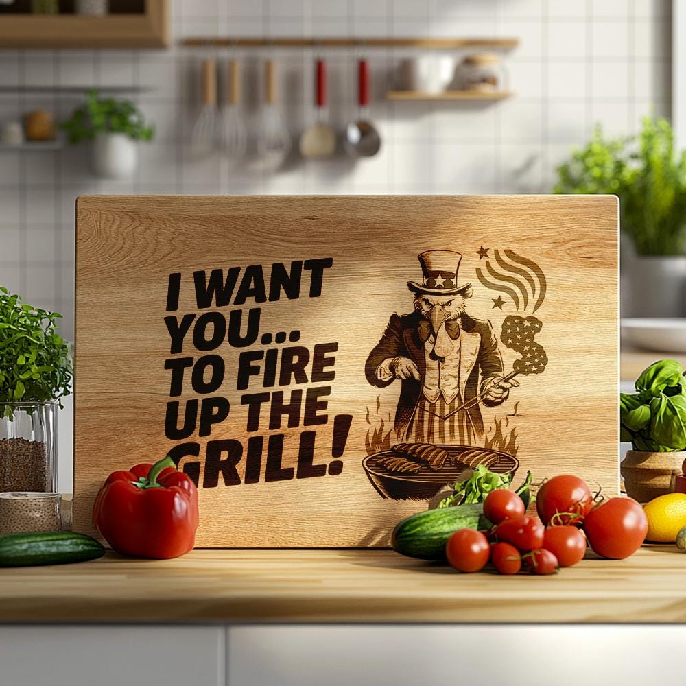 American Eagle Charcuterie Board Engraving File - Kitchen