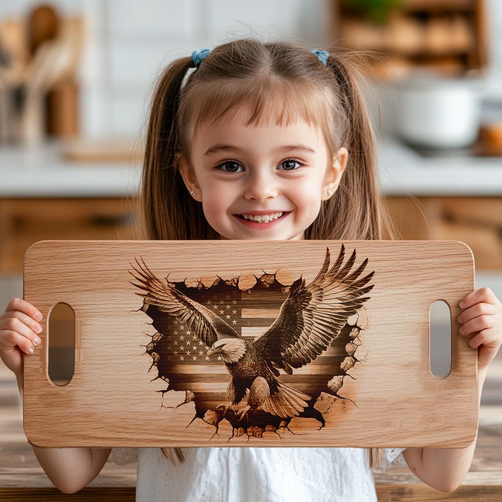 American Eagle Flag Laser Engraving File for Charcuterie