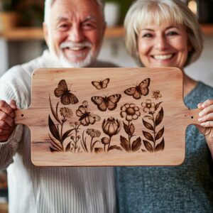 Butterfly and Flower Charcuterie Board Engraving File |