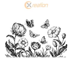 Butterfly & Flower Charcuterie Board Engraving File |