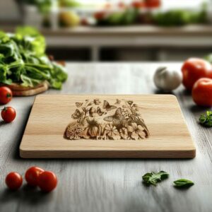 Butterfly & Flower Engraved Charcuterie Board File |