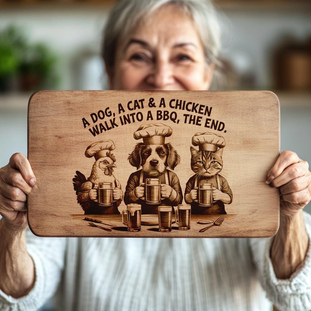 Charming Pet-Themed Charcuterie Board Engraving File | Cheerful