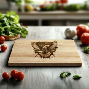 Engraved American Eagle Charcuterie Board - 3D Illusion