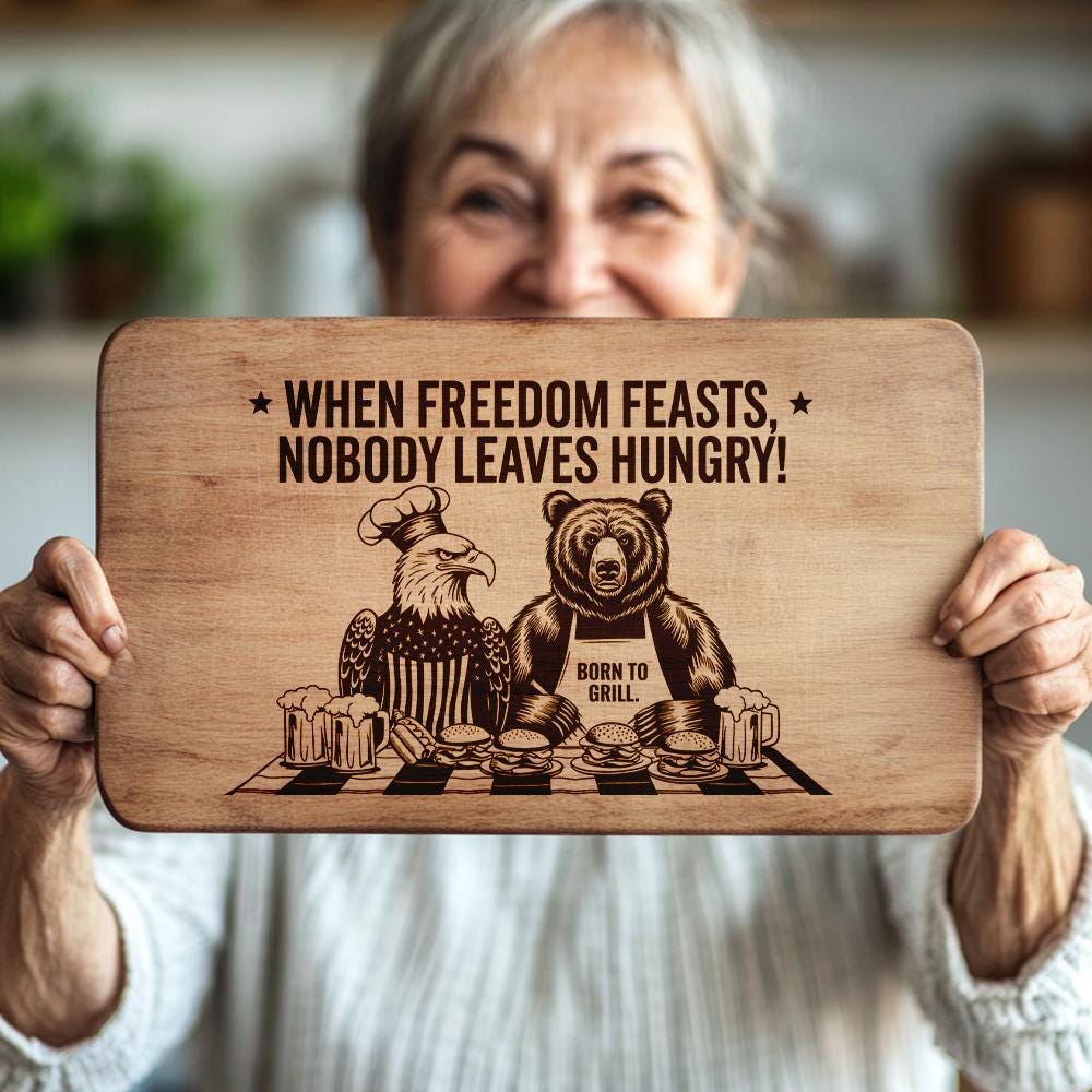 Engraved Charcuterie Board File: American Eagle & Humor