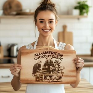 Engraved Charcuterie Board File: American Eagle & Wildlife