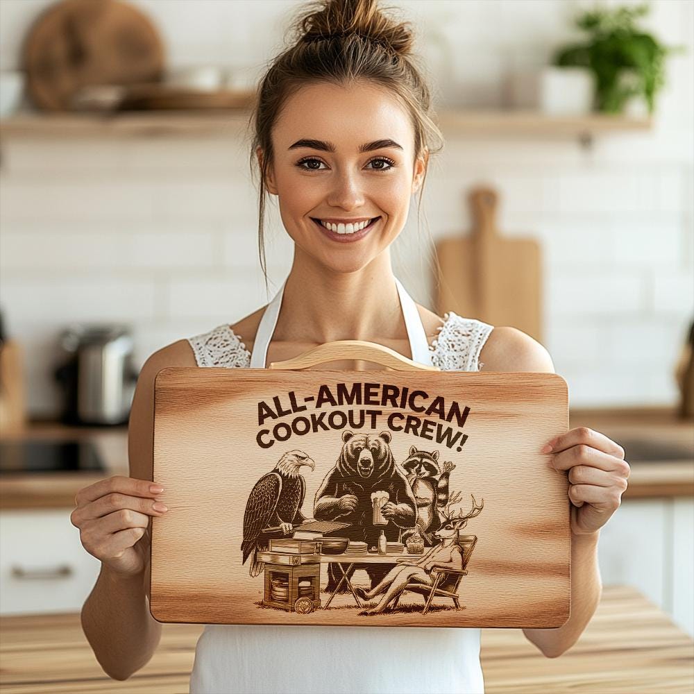Engraved Charcuterie Board File: American Eagle & Wildlife