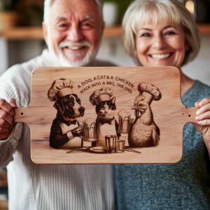 Engraved Charcuterie Board File: Dog, Cat & Chicken