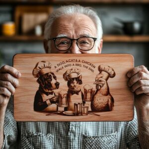 Engraved Charcuterie Board File: Dog, Cat & Chicken