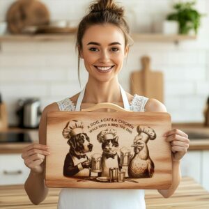 Engraved Charcuterie Board File: Dog, Cat & Chicken