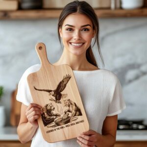 Engraved Charcuterie Board File: Eagle, Bear, Lion Designs