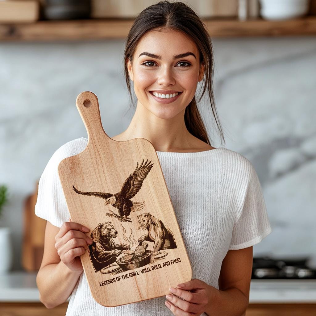 Engraved Charcuterie Board File: Eagle, Bear, Lion Designs
