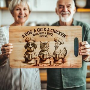 Engraved Charcuterie Board File: Pets & Cheerful Kitchen