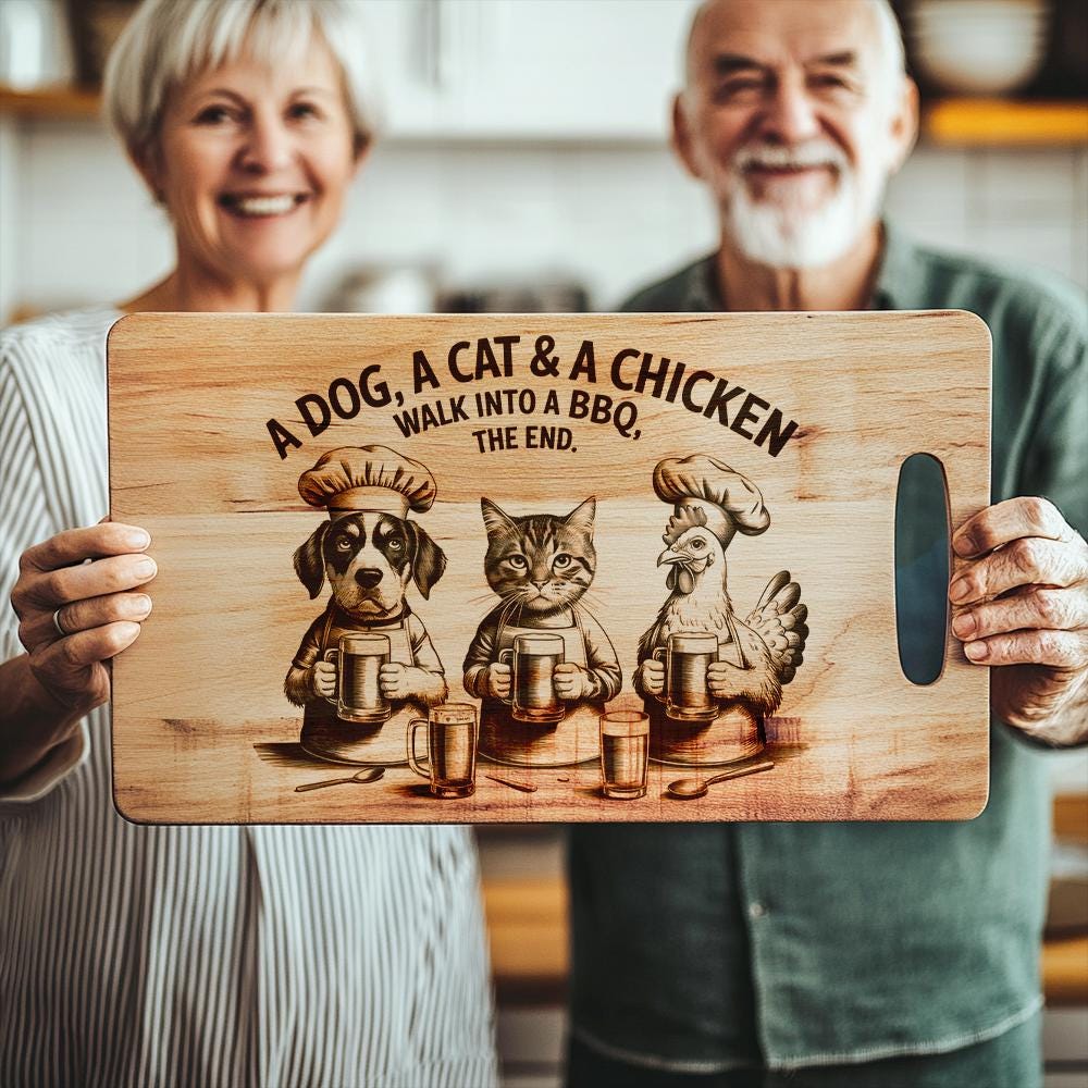 Engraved Charcuterie Board File: Pets & Cheerful Kitchen