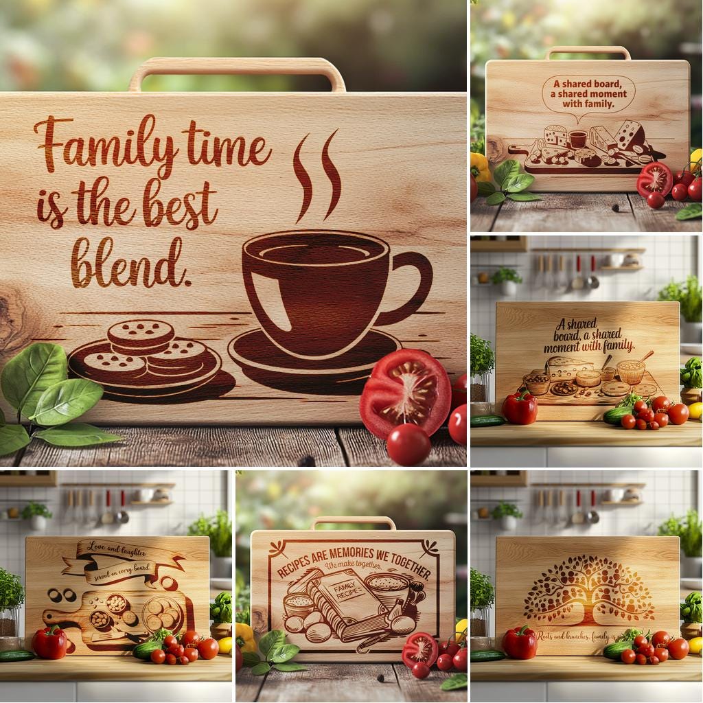 Family Mealtime Quotes & Charcuterie Engraving Files –