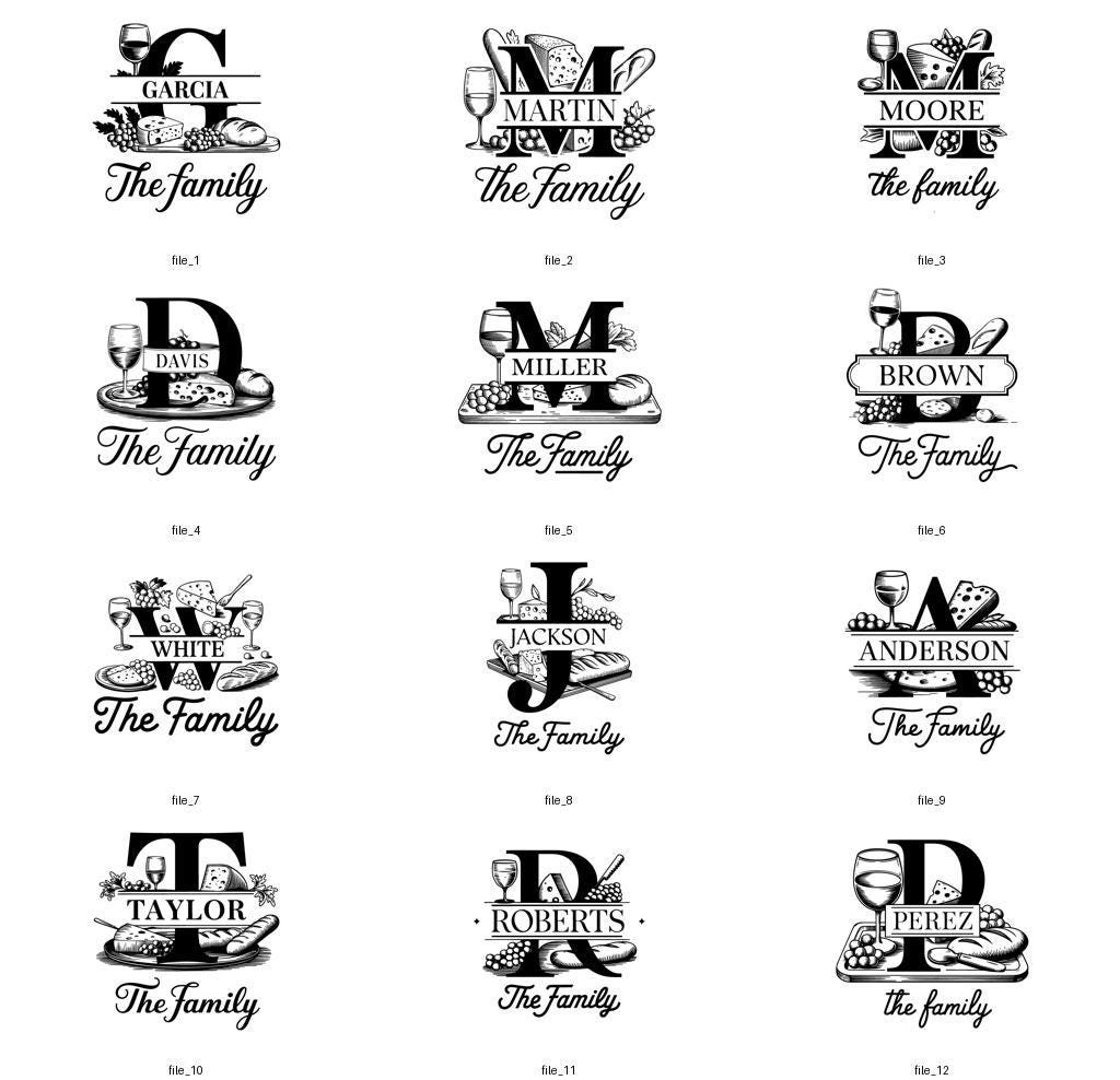 Family Name Food SVG for Charcuterie & Cutting
