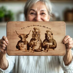 Highland Cow & Wildlife Laser Engraved Charcuterie Board