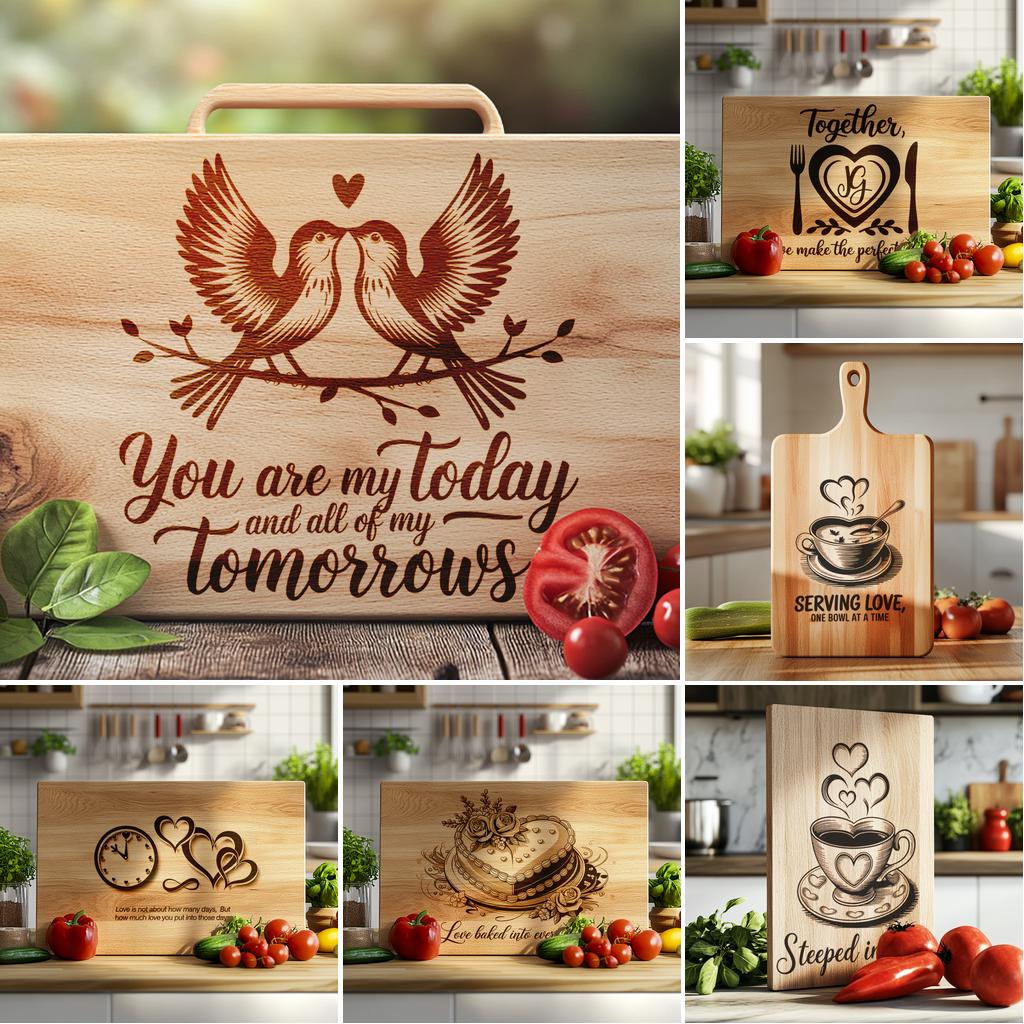 Valentine Charcuterie Board Engraving Designs: 6 Love Sayings