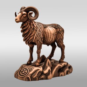 3D Animal Illusion Laser Engraving, Ram on Rock
