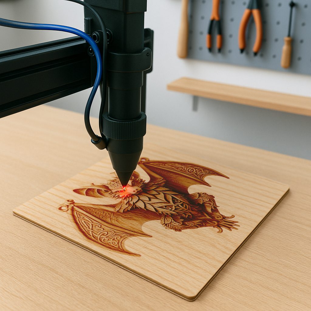 3D Bat Illusion Laser Engraving Design, Unique Wildlife