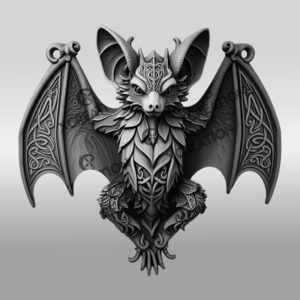 3D Bat Illusion Laser Engraving Design, Unique Wildlife