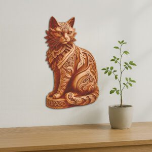 3D Cat Illusion Laser Engraving File, Animal Art