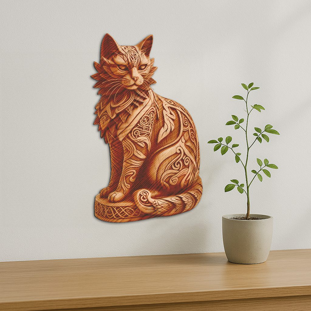 3D Cat Illusion Laser Engraving File, Animal Art