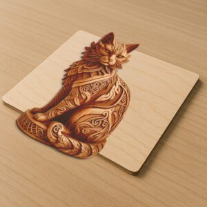 3D Cat Illusion Laser Engraving File, Animal Art