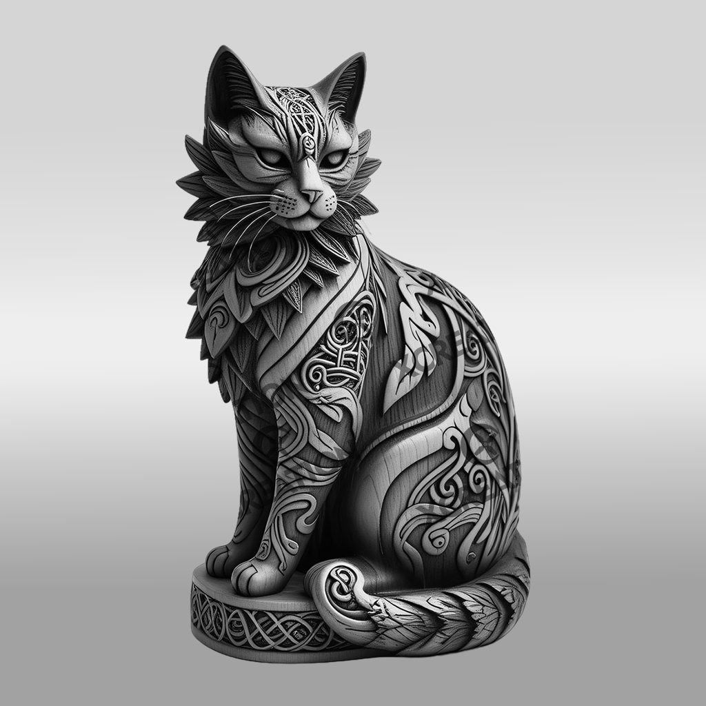 3D Cat Illusion Laser Engraving File, Animal Art